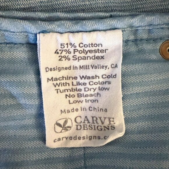 Carve Designs Oahu Corduroy Shorts Blue Women's Size 6 Mid-Rise Raw-Hem - Picture 9 of 11